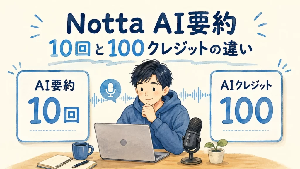 NottaのAI要約は月10回？100クレジットとの違いを無料版で試した